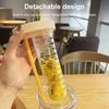 700ml Straw Cup with Foldable Straw Built-in Filter Tea Bin Easy to Clean