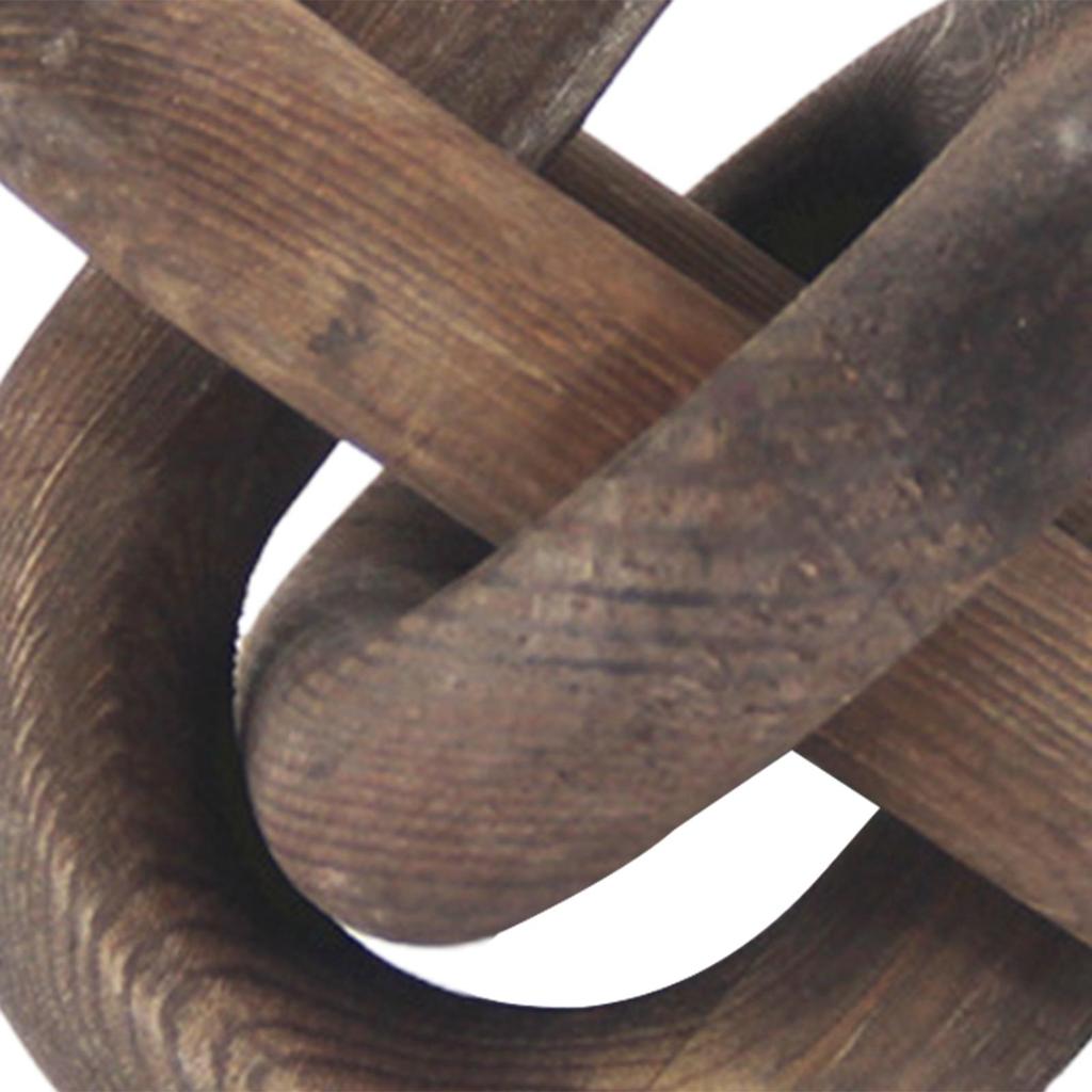 Wood Chain Ornaments 3 Link Wooden Knot for Home Farmhouse Hand Carved Accessory Collection Living Room Decor Handmade
