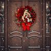 Wooden Christmas Wreath Red Christmas Ornaments Door Hanging Artificial Garland  Fireplace Mantel