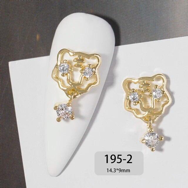 Ķīniešu Jaunais gads 3D nagu mākslas aksesuāri Rotaslietas Dekorācijas DIY Tiger Lucky naudas soma kristāla sarkans dārgakmens Rhinestone krelles