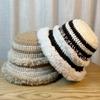 Crocheted Color blocked Plush Knitted Fisherman Hat for Women in Autumn and Winter Warm and Face Showing Small Woolen Hat Plush Hat