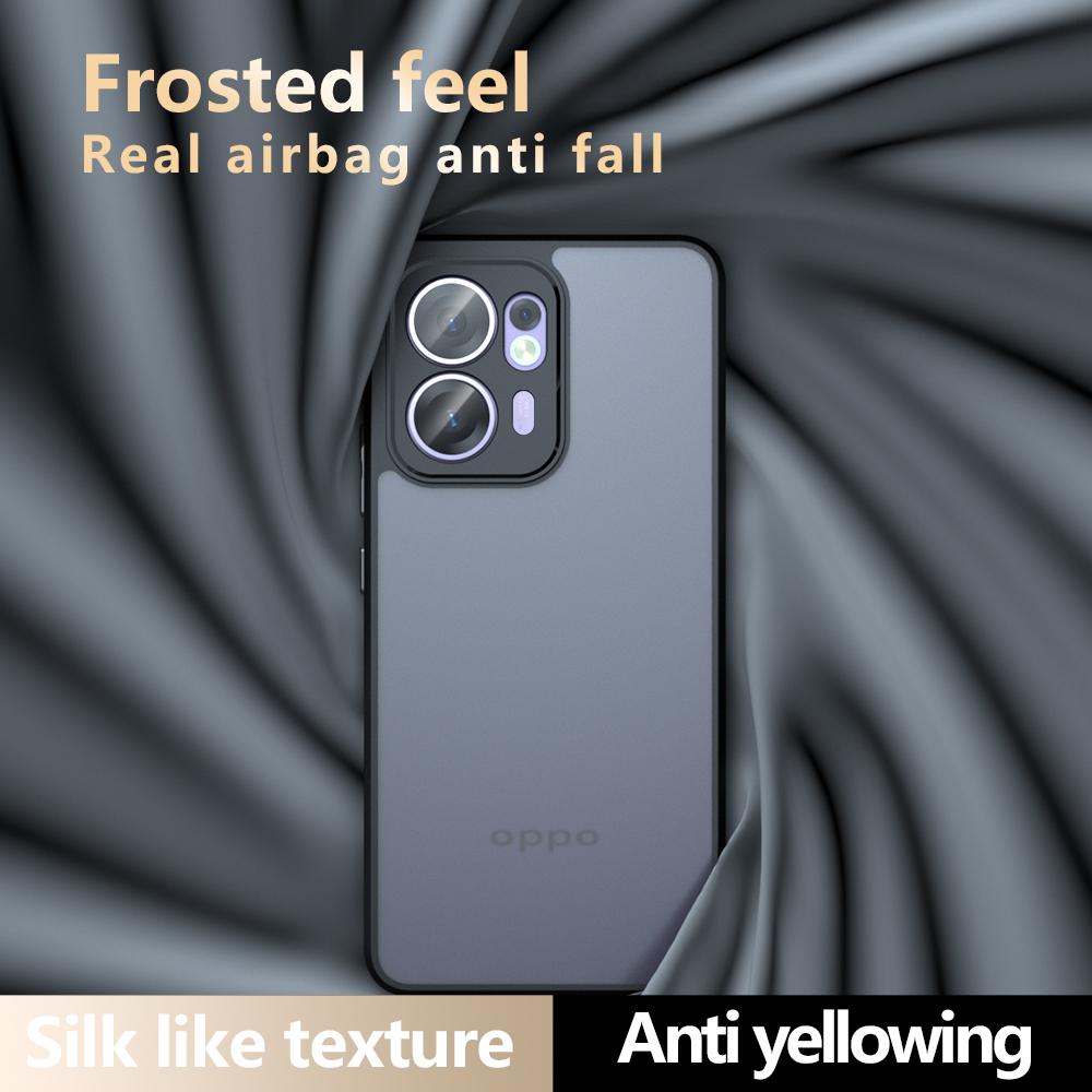 For Oppo Reno13 F 5G (Reno 13 FS 5G)/4G Case Skin-Touch TPU + PC Matte Phone Back Cover, Transparent Black