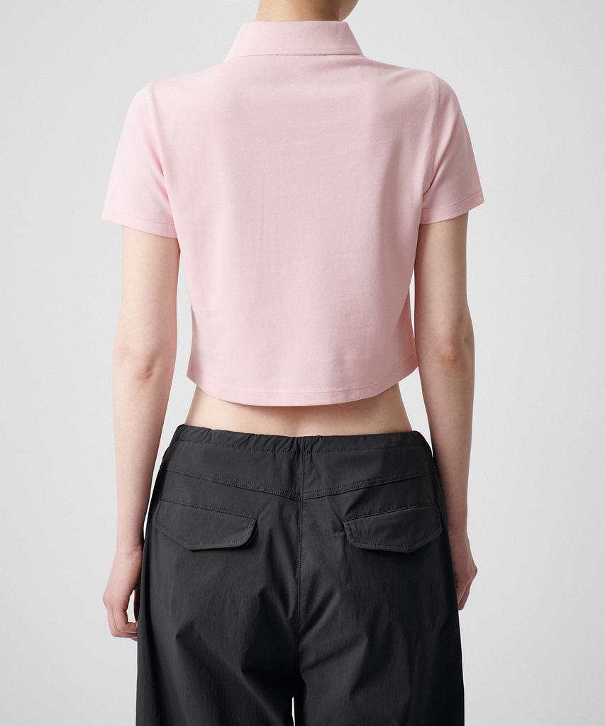 MUSINSA STANDARD WOMAN [Cooltandard] Women'S Crop Pique Polo Shirt [Pink]