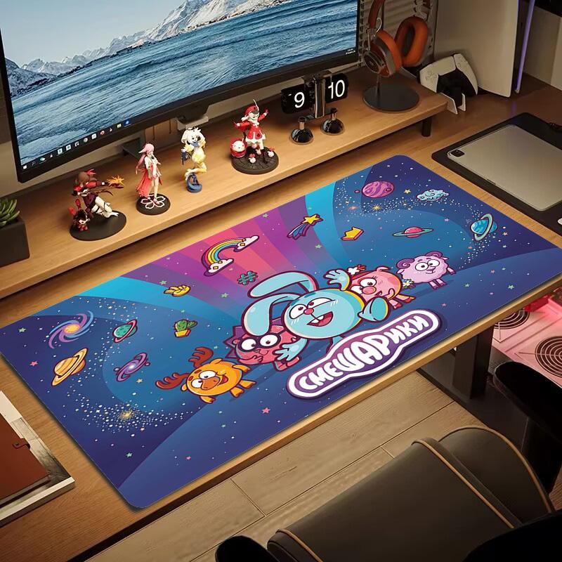 Kikouriki Kikoriki Cartoon Color Mouse Pad Large Gaming Table Cushion Non-slip Laptop Tablet Big Mousepad XXL Mat Mini PC Playmat With Lock Edge