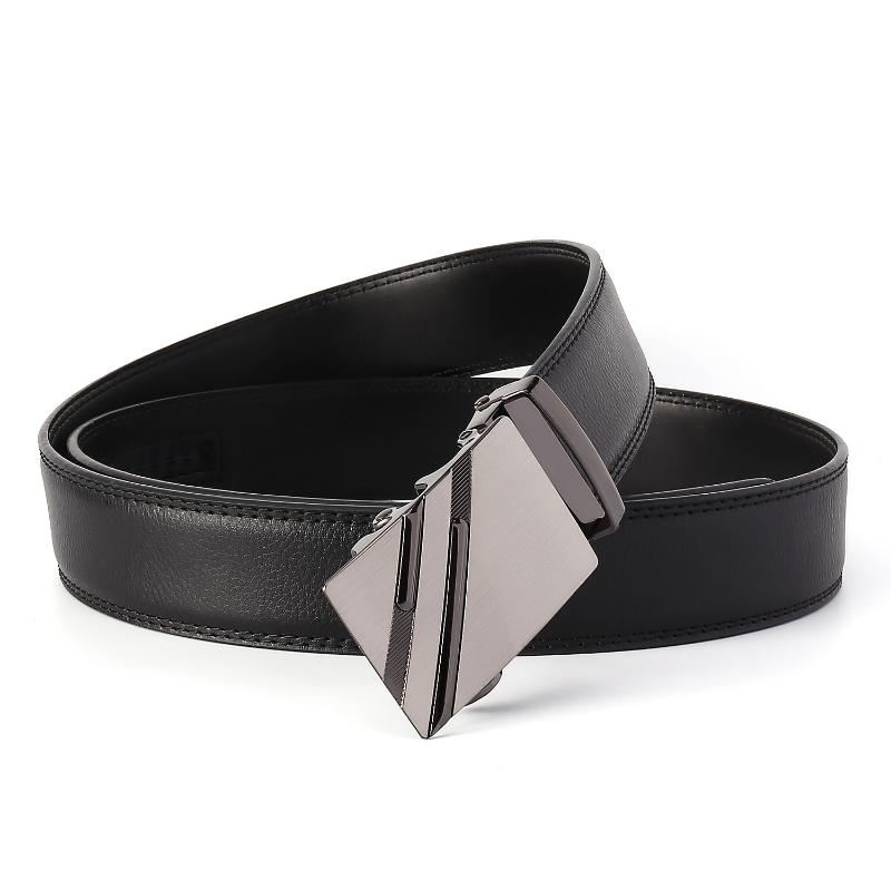 PULO Men's Automatic Buckle Leather Belt Durable Belt High Quality Comfortable Belt