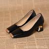 Women's Low-cut Single Shoes, Casual Shoes, Suitable for Spring, Autumn, with Thick Heels, Versatile Shoes