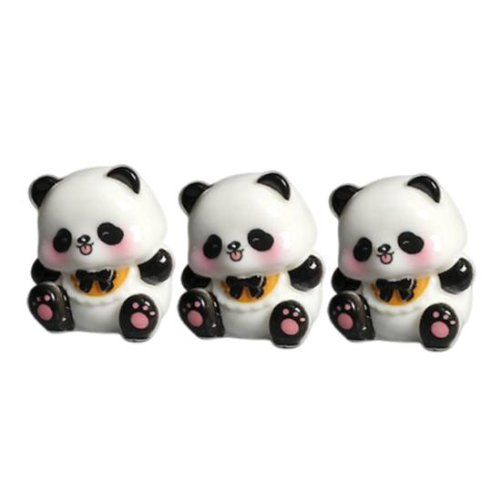 3 Pcs Mini Panda Figurines Cute Resin Panda Fairy Garden Accessories Cartoon Tiny Animals