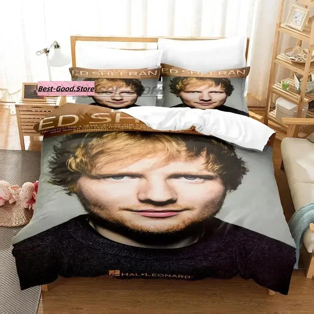 2014 Ed Sheeran Bettwäsche-Set Bettbezug Laken Bedrucktes Bett-Set Kissenbezug Bett Voll Queen King Size Decke Schlafzimmer Hip Hop cama