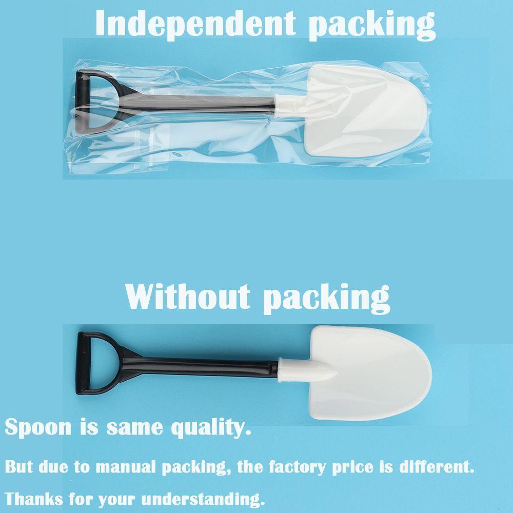 100 Pcs/lot Cute Plastic Party Cutlery Shovel Shape Dessert Stick Ice Cream Spoon Cake Scoop