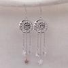 Handmade  SUN MOON AND STAR Drop Earrings CELESTIAL Tibetan Silver Color Gift Wicca Pagan Crescent Moon Earrings