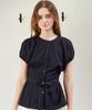 ITOV SEOUL Cocoon Sleeve Belted Blouse Navy