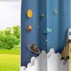 2PCS Outer Space Galaxy Rocket Cartoon Pattern Background Printed Curtains   Non Porous Curtains   Reference Bedroom   Office