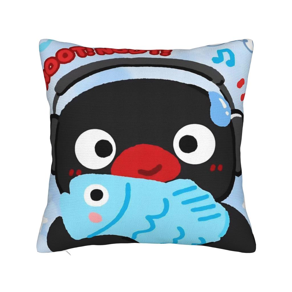 Noot Noot Poszewki na kwadratową poduszkę Pingu Pinga Pokrowiec na poduszkę z pingwinem Dekoracyjna poszewka na poduszkę do domu 18"x18"