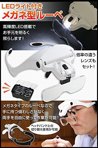 PhoenixLoupe Lightweight Eyeglass Magnifying Glass [1x, 1.5x, 2x, 2.5x, and 3.5x Magnification] with 5 Lenses, LED Light, Lens Maintenance Cloth, and