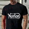 Pánské tričko Norton Motorcycle Classic Logo Moto Bavlna Kulatý výstřih Krátký rukáv Hip Hop Tričko