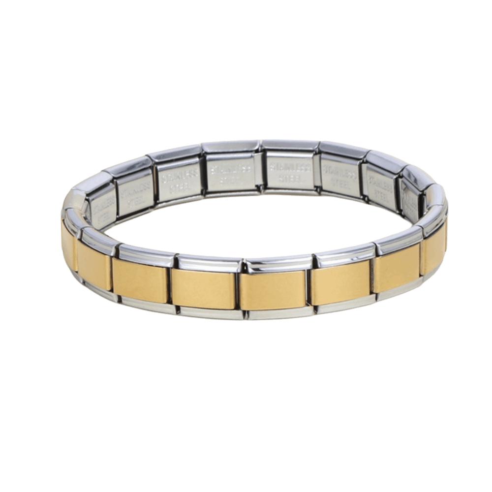 Stretchable Italian Chain Link Bracelet Square 9mm Modular Stainless Steel Bracelet Jewelry Making HipHop Elastic Hand Chain