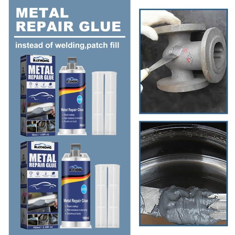 Industrielle Metallklebstoffe Zuverlässige Reparaturpasten 50/100ml Metallreparatur-Lösung zum Schweißen & Reparieren Langlebig