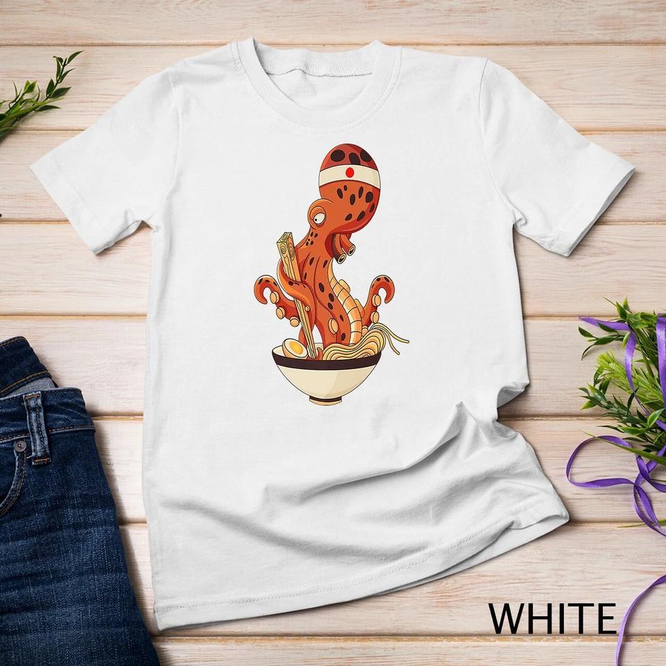 Japanese Octopus eating Ramen Premium Unisex T-shirt 8 M