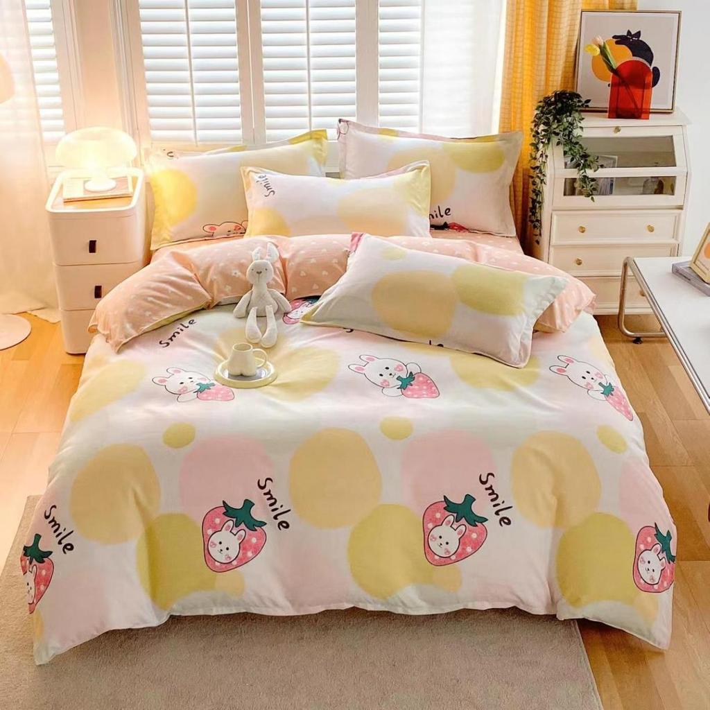 3/4Pcs Colorful Love Duvet Cover Set Letter Print Double Queen Bedding With Zipper Soft Breathable Quilt Cover Machine Washable