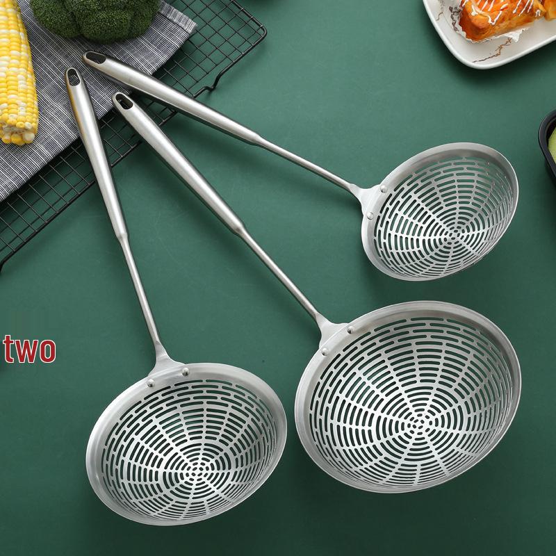 Stainless Steel Ladle with Rosewood Handle - Large Draining Sieve for Hot Pot & Frying