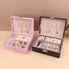 Portable Princess Cosmetics Box Small Simple Earrings Bracelet Ring Double-layer Jewelry Box Necklace Storage Box