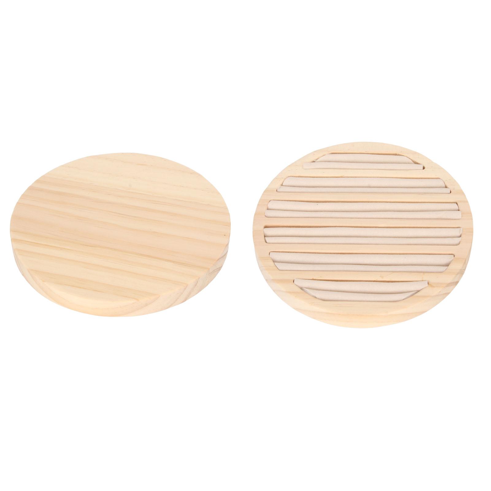 Wooden 6 Slots Round   Ear  Tray Stackable Beautiful Showcase Display Jewelry   Tray