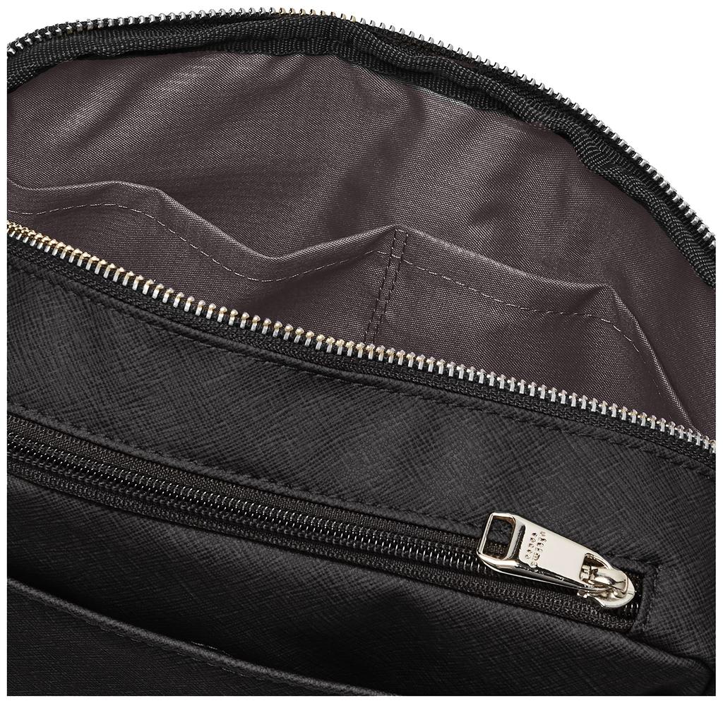 Ultima Tokyo Men's Silvio Shoulder Bag, Cotton Canvas and Leather, Black, Free Size (59639)