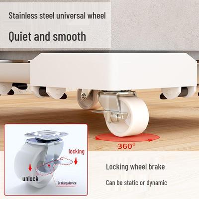 Adjustable Computer Tower Stand with Wheels and Cooling Shelf for Home Use