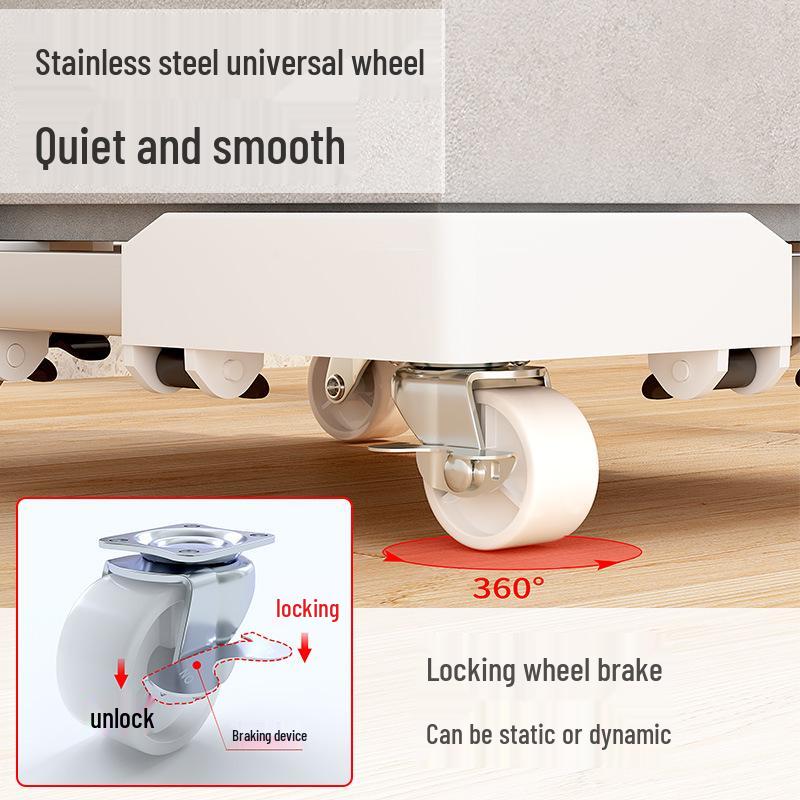 Adjustable Computer Tower Stand with Wheels and Cooling Shelf for Home Use