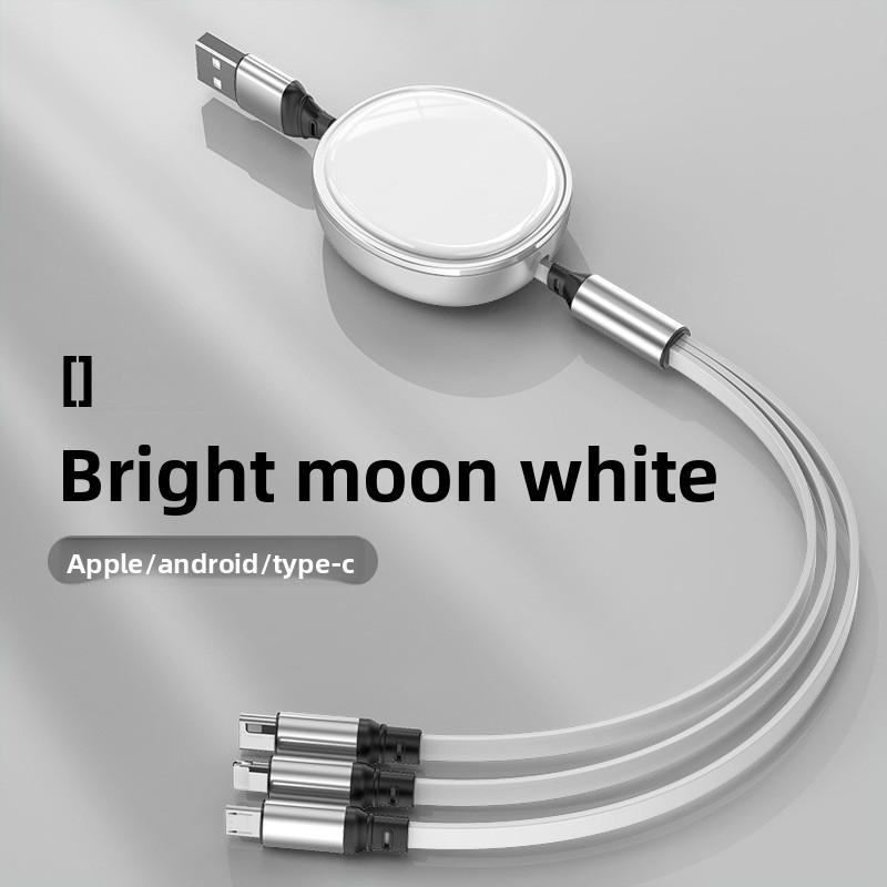 Universal 100w Fast Charging Data Cable With Threeinone Connectors For Huawei Apple Android Devices
