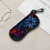 2D-Vintage Floral Pattern Protective Zipper Sunglasses Case, Portable Eyewear Container, Stylish Decorative Spectacle Pouch for Women Travel Accessory