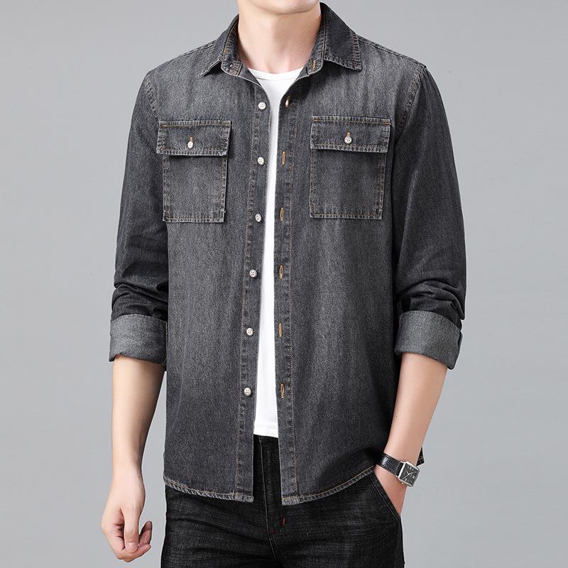 Men's Plus Size Casual Denim Jacket - Versatile Trend for Spring & Autumn