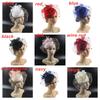 Retro Fascinators Hat Women Flower Mesh Sinamay Feathers Fedoras Hat Headband Hair Clip Cocktail Tea Party Headwewar