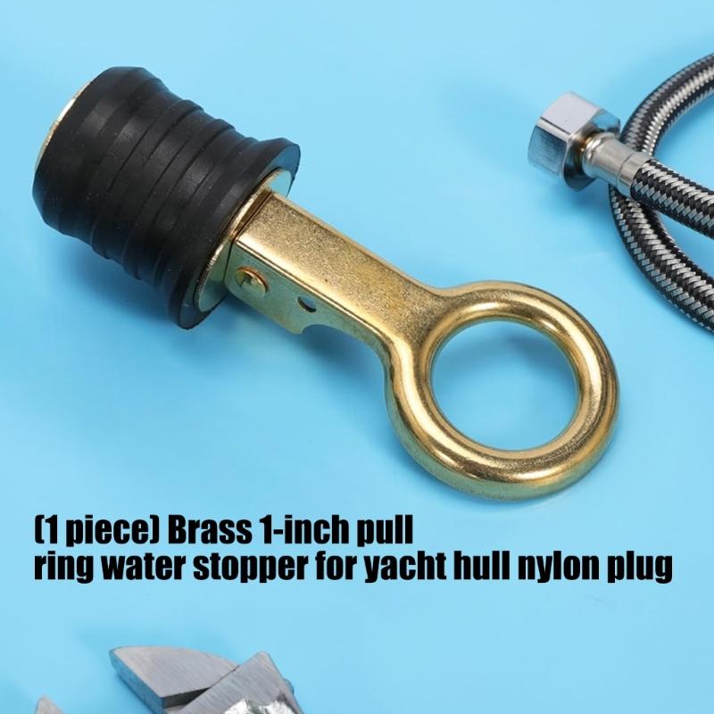 Premium Brass 1in Marine Drain Plug for Yachts Boats and Kayaks Featuring Rotating Lock Operation & Corrosion Resistant