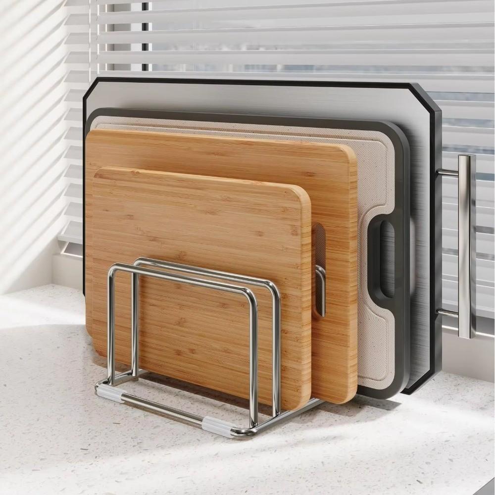 New Multilayer Cutting Board Rack Stable Metal Chopping Board Holder Space Saving Pots Pan Lids Rack Kitchen Supplies
