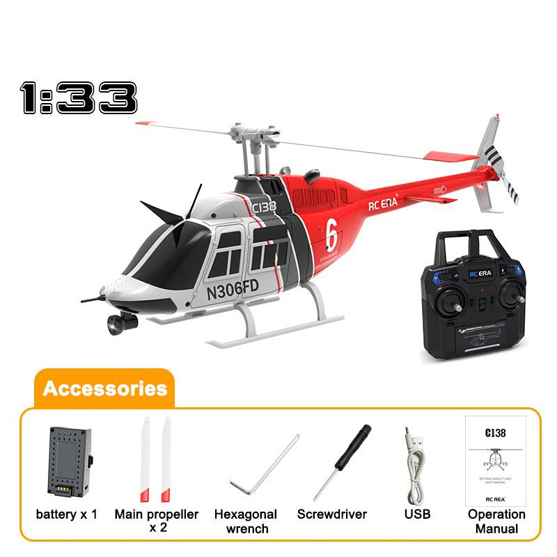 Kid C138 Rc Era Remote Control 4Ch Simulation Rc Bell 206 Helicopter Altitude Hold 2.4G Genuine 6Axis Gyro