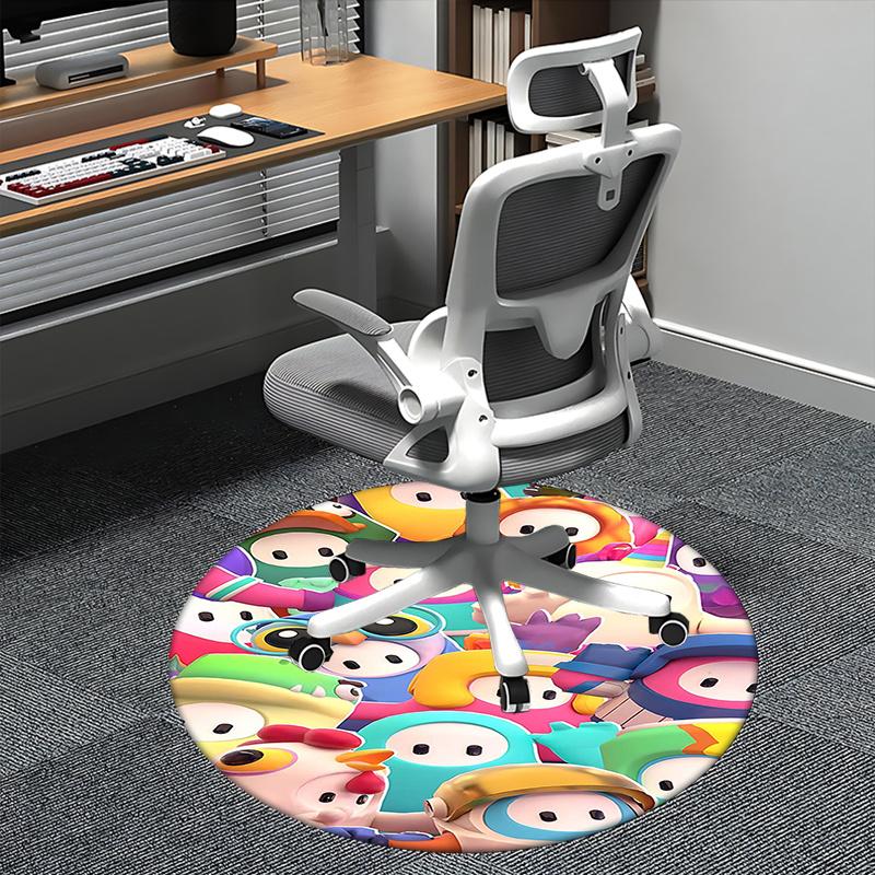 

Colorful Animal Characters Chair mat Round Rug-Office carpet, Non-slip, Suitable for Living Rooms, Bedrooms Decor.1205430a 80cm by 80cm