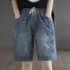 Vintage Style Big Pocket Denim Shorts Female Summer Fashion Embroidery Casual High Waist Short Pants Women 2025