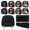 2PCS Santa Claus Print Car Seat Headrest Cover Auto Headrest Cover Set  Car Interior Decoration