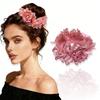 Polyester Flower Embroidered Hair Scrunchies Fabric Bow Hair Accessory Elegant Lace Hair Tie  Girl
