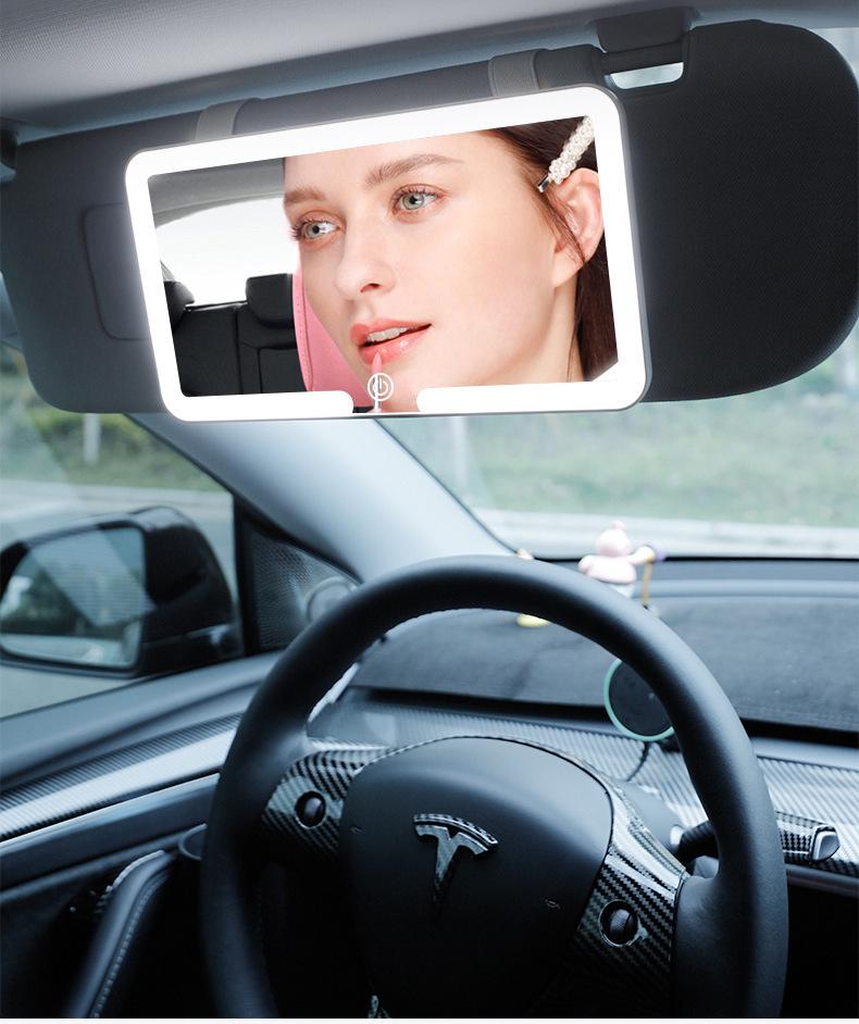 LED Sun Visor Vanity Mirror with Shatterproof HD Lighting