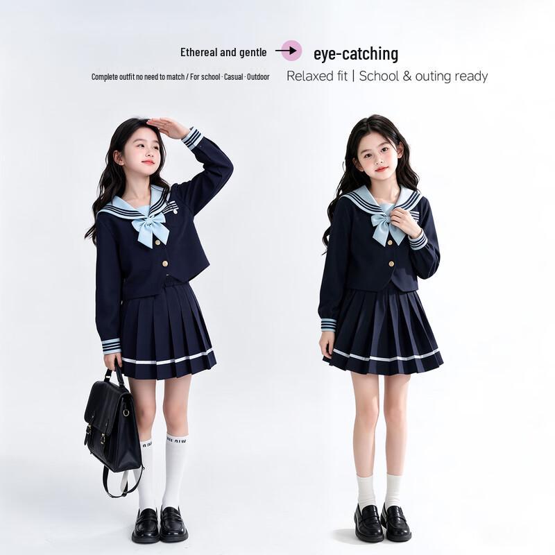 Girls' Sweet JK Sailor Suit Set