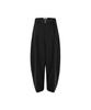 Beleudeunua Pleated Wool Belt Curve Slacks (Black)