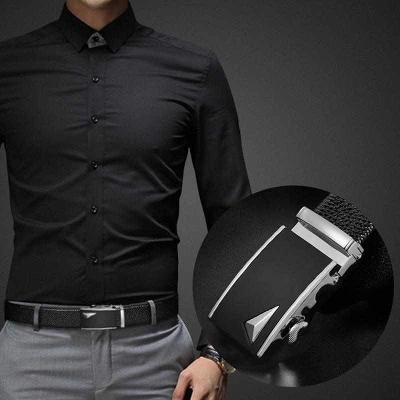 Men's Head Layer Cowhide Belt Automatic Buckle New Trousers Belt Casual Business Versatile Middle Aged and Young Men's Belt