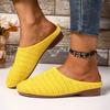 Women’s Closed-Toe Slip-On Hollow Fabric Flat Slide Sandals