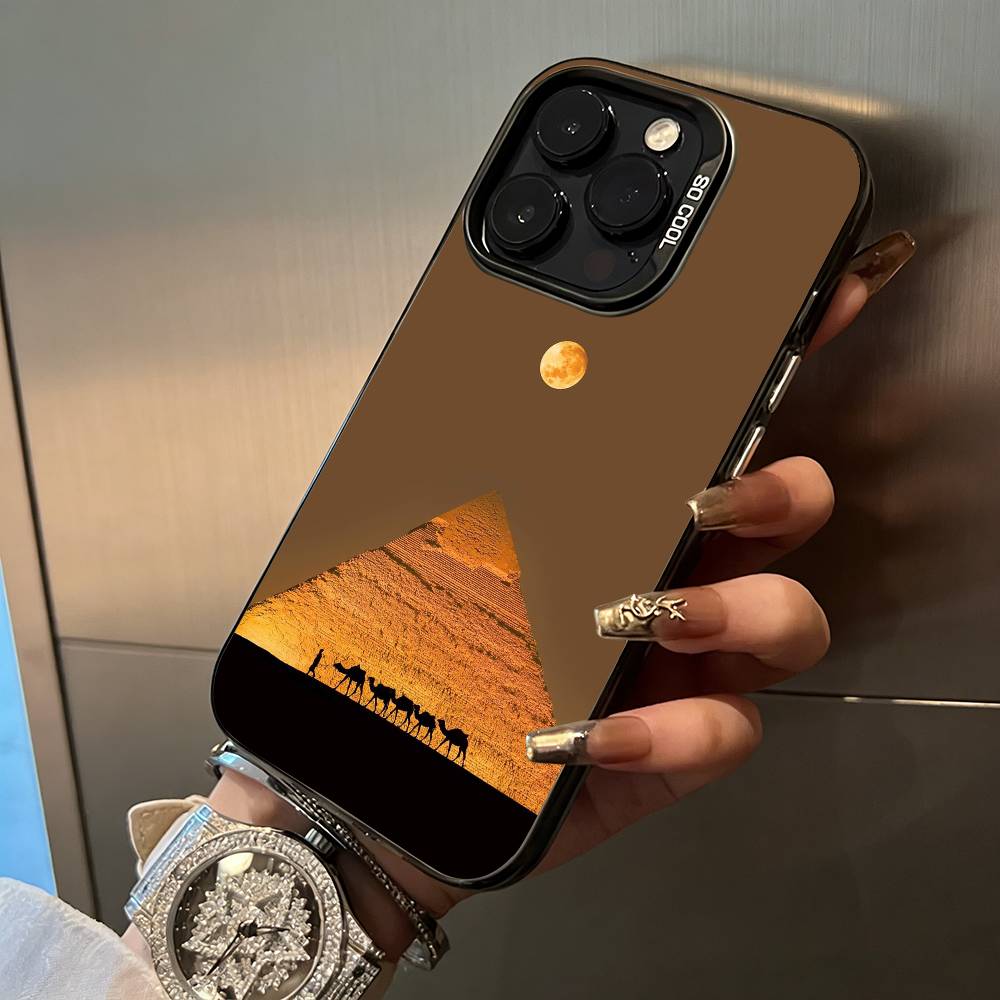

The E-Egyptian -P-Pyramids Phone Case For IPhone17 16 11 12 13 14 15 16 Pro Max Plus Cover Colored Silver Funda Bumber iPhone16SE4