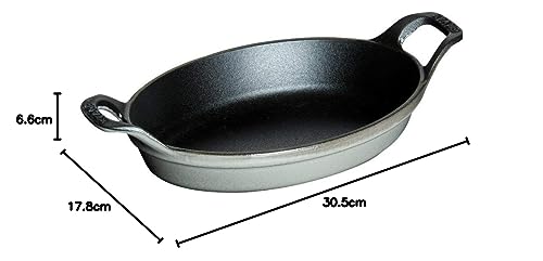 Staub 40509-562 Oval Stackable Dish, Gray, 9.4 inc