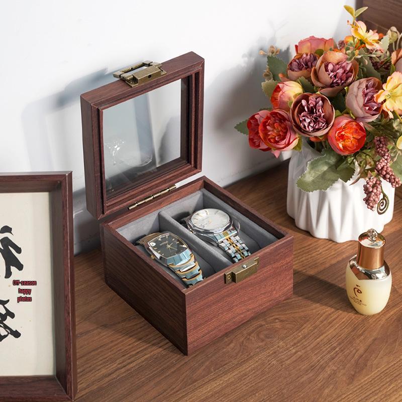 Large Capacity Multi-Grid Wooden Storage Box for Sunglasses, Glasses, and Watches