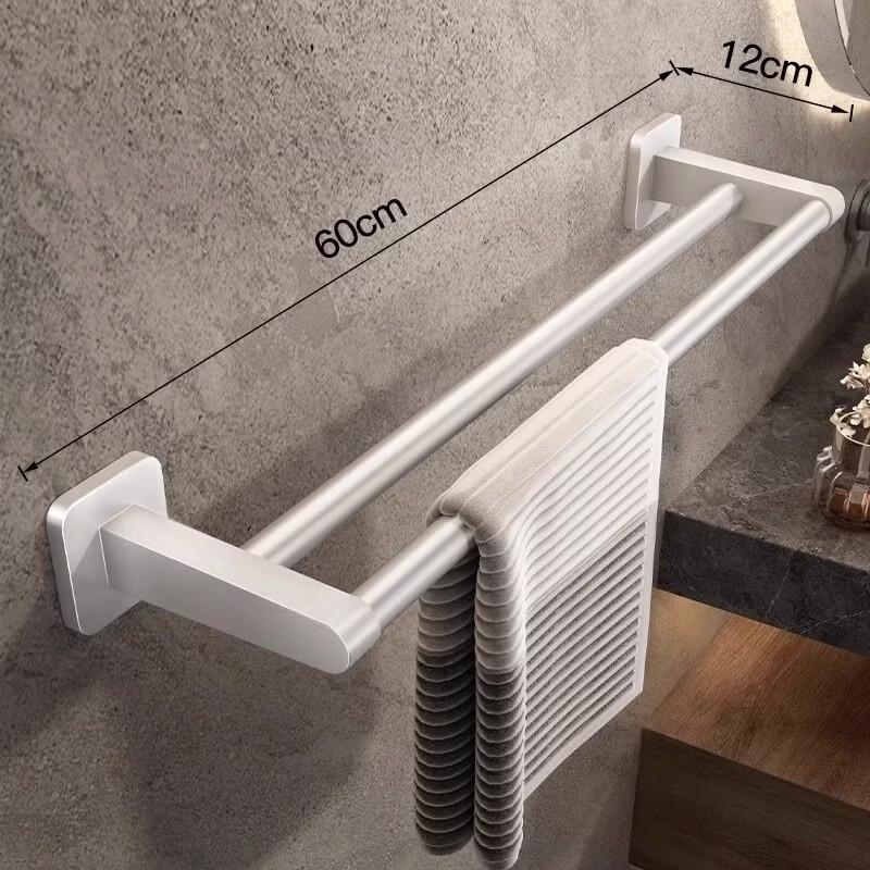Space Aluminum Double Rod Bathroom Towel Rack