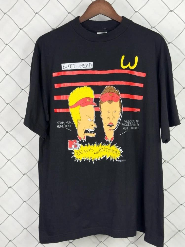 Vintage 1994s Beavis Butthead Mtv Burger World Tshirt S